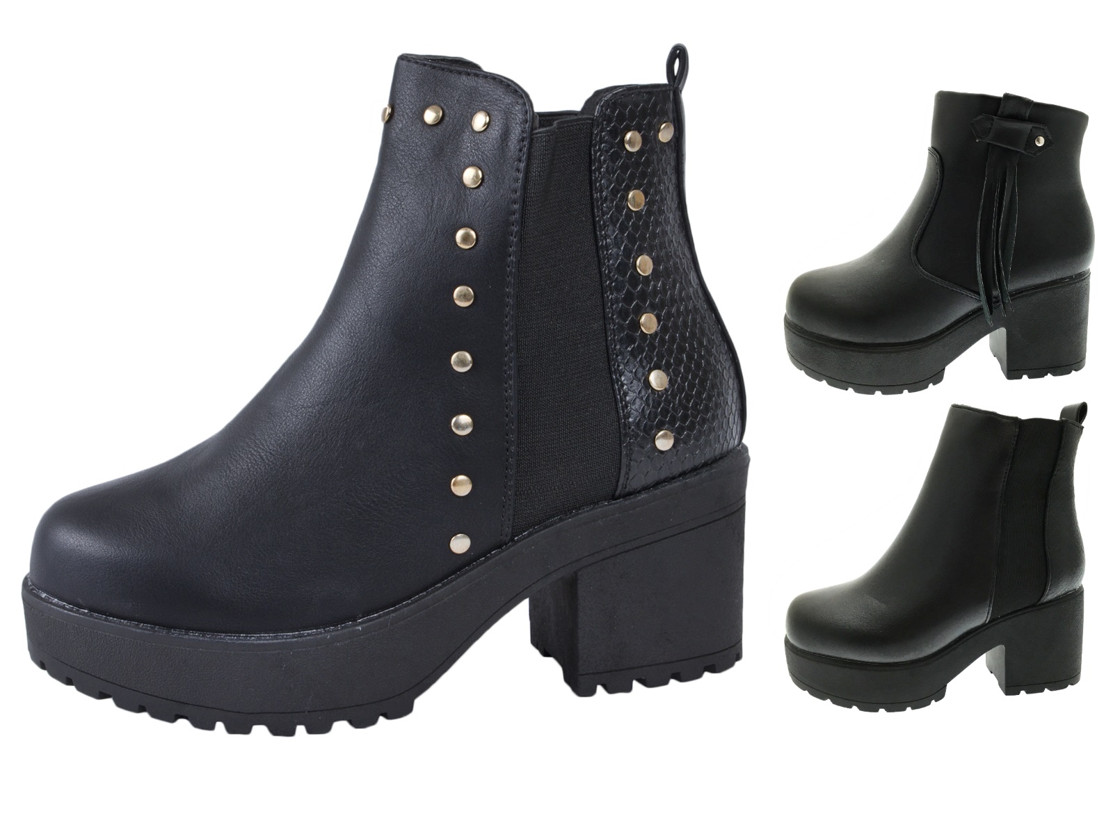 chunky block heel chelsea boots